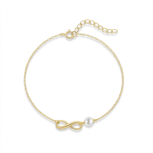 Bracelet Femme Infini & Perle Plaqué Or
