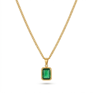 Collier Femme Pendentif Émeraude Vintage