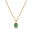 Collier Pendentif Émeraude Carré