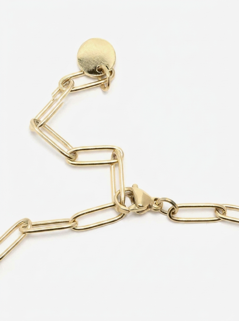 Bracelet Trombone Personnalisé — Plaqué Or 18 Carats