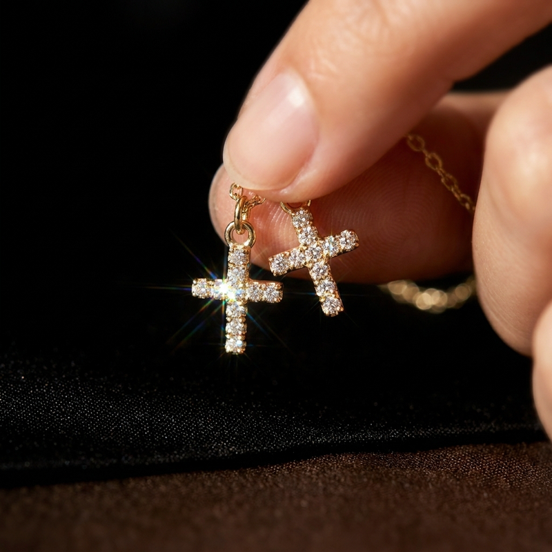 Collier Femme Multi-Croix Strass