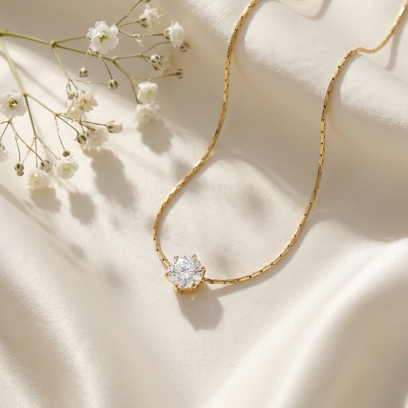 Collier Femme Solitaire Zircon