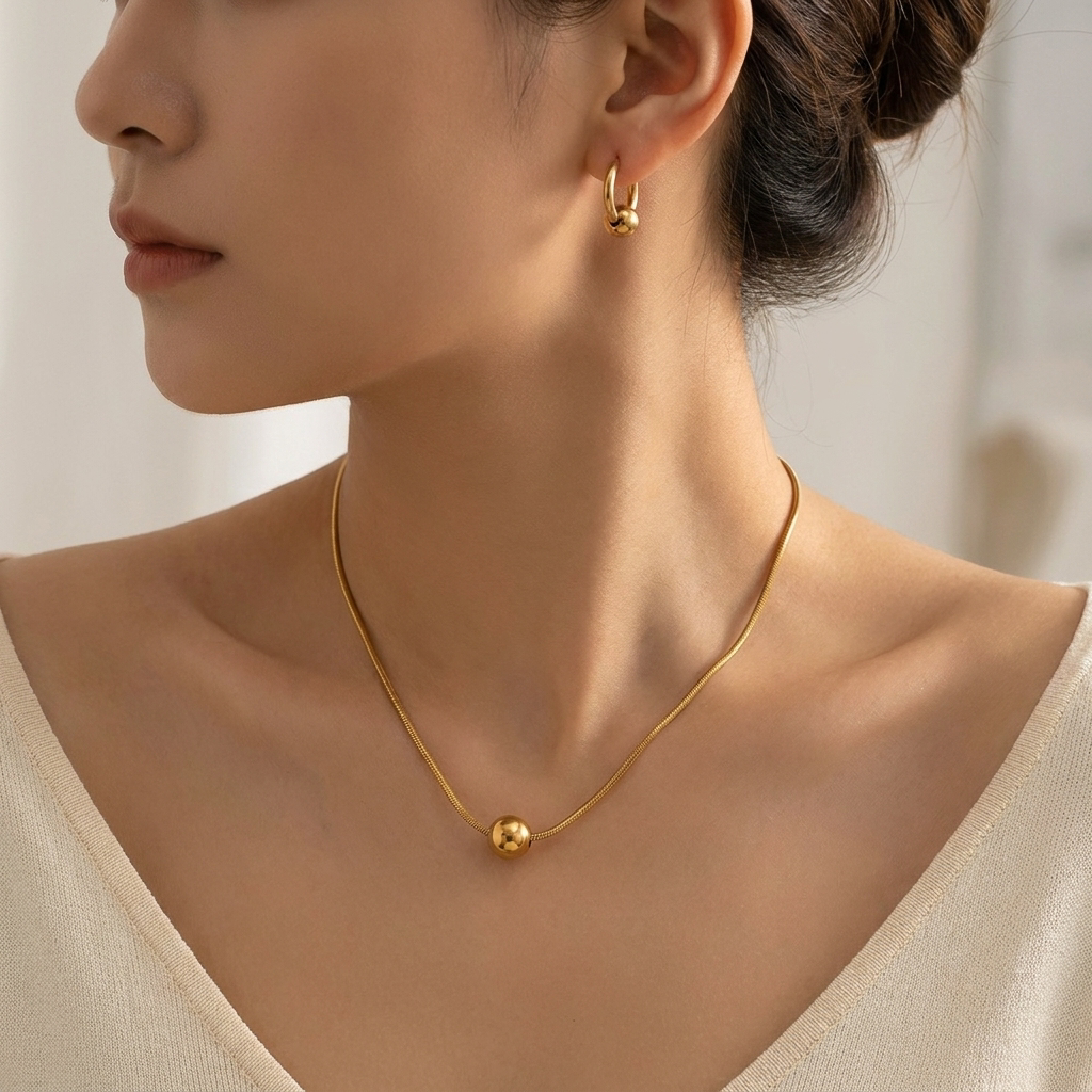 Parure Boules Dorées