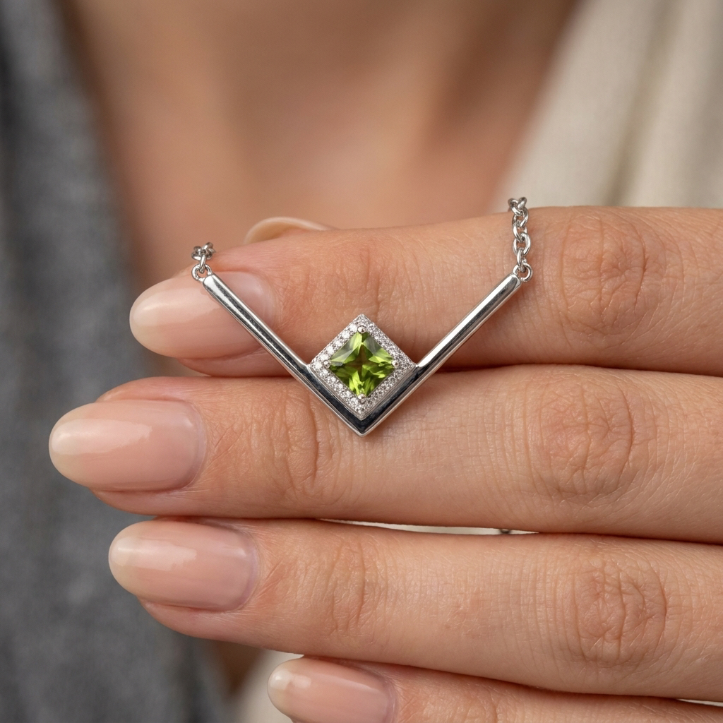 Collier Angulaire Péridot