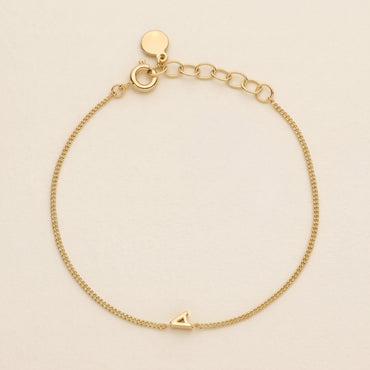 Bracelet Femme Initiale Mini Plaqué Or