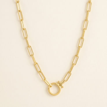 Collier Femme Trombone Plaqué Or