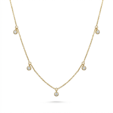 Collier Femme Diamants Synthétiques Or Massif